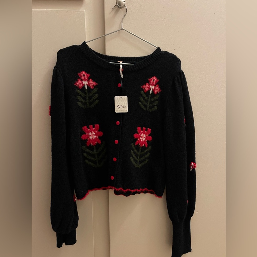 Free People Nonna Knit Sweater Cardigan